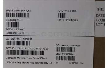 Lenovo 5M11C47957 MECH_ASM KBD W/C LA SPA BKLT(CHY) UK BK