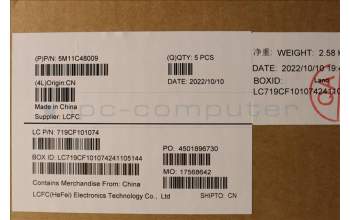 Lenovo 5M11C48009 MECH_ASM KBD W/C UKE BKLT(CHY) UK BK