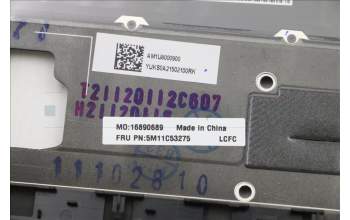 Lenovo 5M11C53275 C-Cover with keyboard, French, Deep Black, WWAN, US