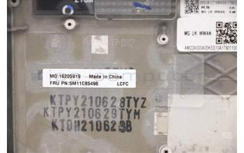 Lenovo 5M11C85496 MECH_ASM KBD W/C SWS BKLT(SUN) UKWWBK