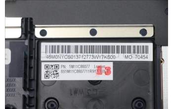 Lenovo 5M11C86077 C-Cover with keyboard, UK English, Black, NO WWAN, NO WLAN, UK
