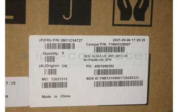 Lenovo 5M11C94727 C-Cover with keyboard, Spanish, Non-Backlight, Touchpad, UK