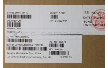 Lenovo 5M11F24175 MECH_ASM FRU KB w/Cc THAI(Lit)FPR US BK