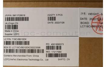 Lenovo 5M11F26618 MECH_ASM KBw/CcvrLASPA BKLT-CHY FPR UKBK