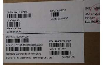 Lenovo 5M11H27518 MECH_ASM KBD Cc SWS BKLT(TRA)UK BK