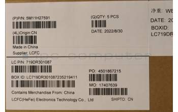 Lenovo 5M11H27591 MECH_ASM KBD Cc BEL BKLT(CHY) UK WWBK