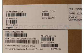 Lenovo 5M11H27738 MECH_ASM KBD Cc SPA BKLT(CHY) UK WWBK