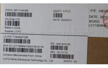 Lenovo 5M11H44348 MECH_ASM GRP KBD BZL,UKR,WL,DB,SUN