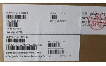 Lenovo 5M11H45752 MECH_ASM KBD BZL,WL,GY,CHY,TC