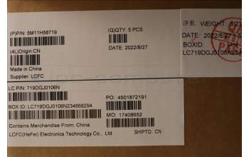 Lenovo 5M11H58719 MECH_ASM KBD CCvr SPA(PMX)UK BK