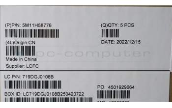 Lenovo 5M11H58776 MECH_ASM KBD CCvr BUL(PMX)UK BK