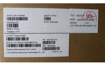 Lenovo 5M11H58788 MECH_ASM KBD CCvr KOR(PMX)US BK