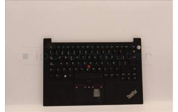 Lenovo 5M11H58824 C-Cover with keyboard, Spanish, Black, Fingerprint