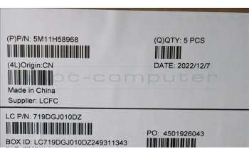 Lenovo 5M11H58968 C-Cover with keyboard,Nordic,Black,Backlight