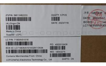 Lenovo 5M11H62233 MECH_ASM BL KB GY FPR CZE/SLK CHY