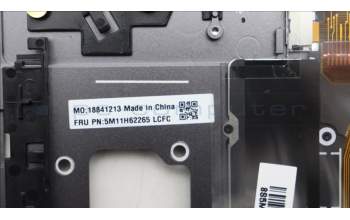 Lenovo 5M11H62265 C-Cover with keyboard, Greek, Grey, Backlight, Fingerprint, US