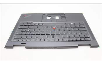 Lenovo 5M11H62280 C-Cover with keyboard, Hungarian, Grey, Backlight, FingerPrint, UK