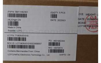 Lenovo 5M11H62301 C-Cover with keyboard, Spanish LA, Grey, Backlight, FingerPrint, UK