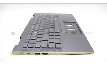 Lenovo 5M11H62305 C-Cover with keyboard, Norwegian, Grey, Backlight, FingerPrint, UK