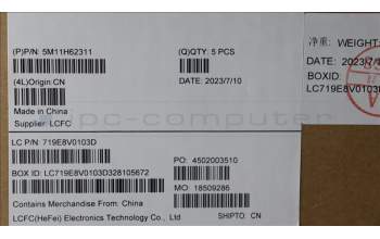 Lenovo 5M11H62311 MECH_ASM BL KB GY FPR NORDIC SRX