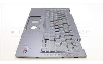 Lenovo 5M11H62323 C-Cover with keyboard, Slovenian, Grey, Backlight, Fingerprint, UK