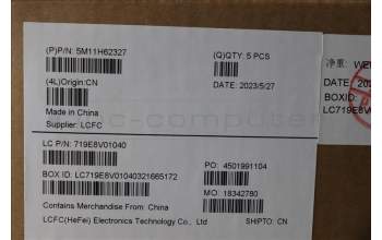 Lenovo 5M11H62327 C-Cover with keyboard, Spanish, Grey, Backlight, Fingerprint, UK