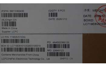 Lenovo 5M11H62430 BL KB GY FPR WW HUN CHY