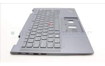 Lenovo 5M11H62462 C-Cover with keyboard, Nordic, Grey, Backlight, Fingerprint, WWAN, UK