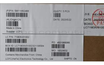 Lenovo 5M11H62468 MECH_ASM BL KB GY FPR WW POR SRX