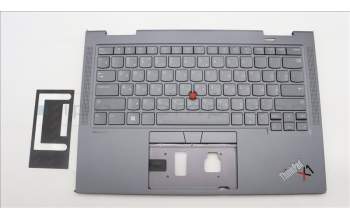 Lenovo 5M11H62478 C-Cover with keyboard, Russian, Grey, Backlight, FingerPrint, WWAN, US