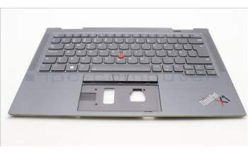 Lenovo 5M11H62490 C-Cover with keyboard, Swedish/Finnish, Grey, Backlight, WWAN, Fingerprint, UK