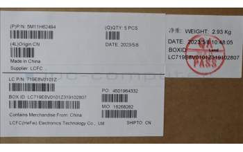 Lenovo 5M11H62494 MECH_ASM BL KB GY FPR WW SWS SRX