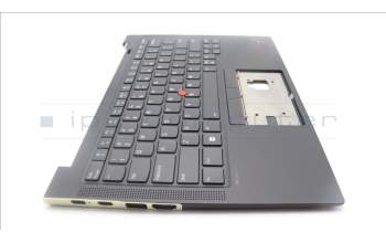 Lenovo 5M11H62610 C-Cover with keyboard,USA English,Black,Backlight,Fingerprint