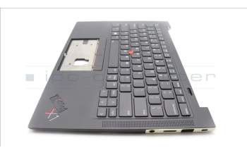 Lenovo 5M11H62610 C-Cover with keyboard,USA English,Black,Backlight,Fingerprint