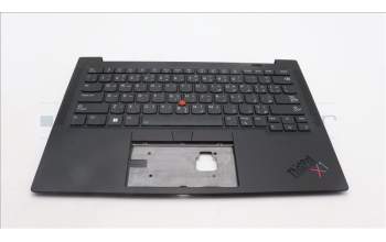 Lenovo 5M11H62739 C-Cover with keyboard, Arabic, Black, Backlight, Fingerprint, WWAN, US
