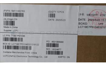 Lenovo 5M11H62763 C-Cover with keyboard, Danish, Black, Backlight, WWAN, Fingerprint, UK