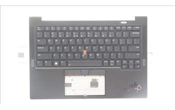 Lenovo 5M11H62773 C-Cover with keyboard, US English Euro, Black, Backlight, Fingerprint Reader, US
