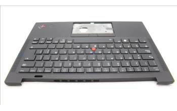 Lenovo 5M11H62818 C-Cover with keyboard, Spanish LA, Black, Backlight, WWAN, Fingerprint, UK