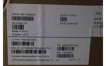 Lenovo 5M11H94320 C-Cover with keyboard, Portuguese, Black, UK