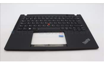 Lenovo 5M11H94361 C-Cover with keyboard, Belgian, Black, Backlight, UK