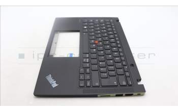 Lenovo 5M11H94412 C-Cover with keyboard, Italian, Black, Backlight, UK