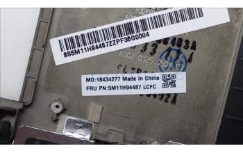 Lenovo 5M11H94487 C-Cover with keyboard, Czech Slovakian, Black, Backlight, WWAN, UK