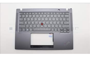 Lenovo 5M11H94603 C-Cover with keyboard, US English Euro, Grey, Backlight, US