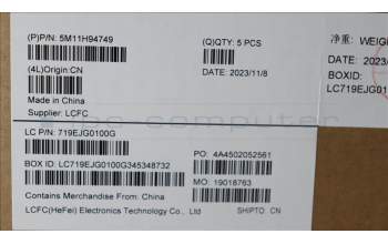 Lenovo 5M11H94749 MECH_ASM FRU KBD CCV ENG (PMX) US BK