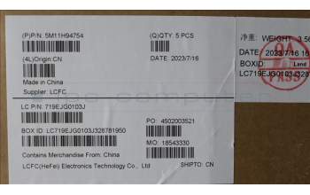 Lenovo 5M11H94754 MECH_ASM FRU KBD CCV ARA (LTN) US BK