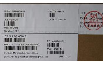 Lenovo 5M11H94826 MECH_ASM FRU KBD CCV TC (LTN) US BK