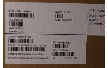 Lenovo 5M11H94992 MECH_ASM GP KBDBZL,UKE,WW,BK/GY,CHY