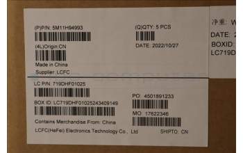 Lenovo 5M11H94993 MECH_ASM GP KBDBZL,058 FRA,WL,BK/BZ,CHY