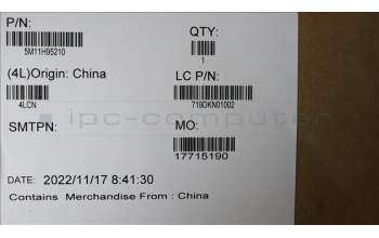 Lenovo 5M11H95210 MECH_ASM 13.3WUXGA,FHD,HybIR,GY,BOE