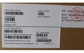 Lenovo 5M11J04798 MECH_ASM FRU KBD CCV SLV BL (LTN) UK BK